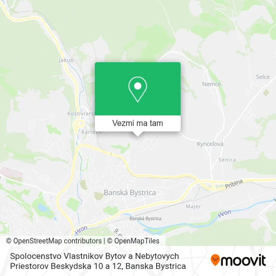 Spolocenstvo Vlastnikov Bytov a Nebytovych Priestorov Beskydska 10 a 12 mapa