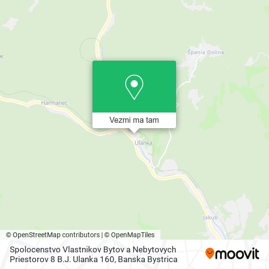 Spolocenstvo Vlastnikov Bytov a Nebytovych Priestorov 8 B.J. Ulanka 160 mapa