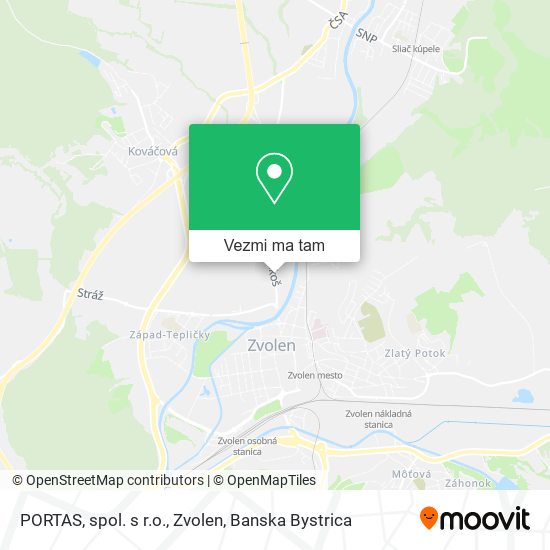 PORTAS, spol. s r.o., Zvolen mapa