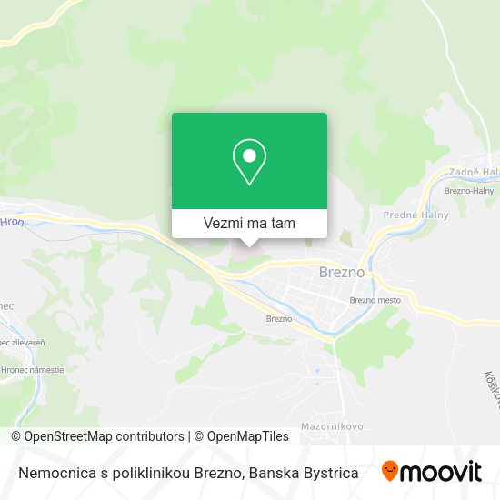 Nemocnica s poliklinikou Brezno mapa