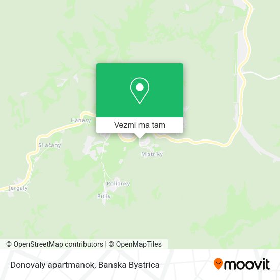 Donovaly apartmanok mapa