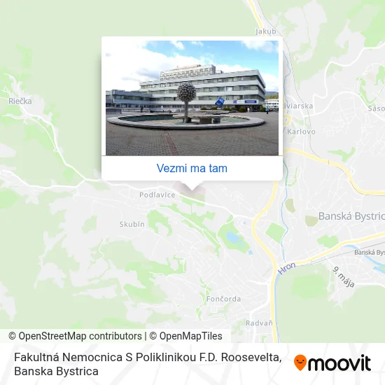 Fakultná Nemocnica S Poliklinikou F.D. Roosevelta mapa