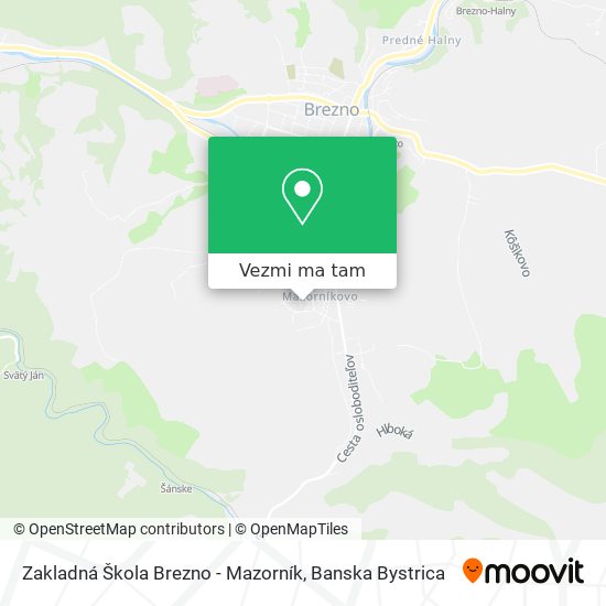 Zakladná Škola Brezno - Mazorník mapa