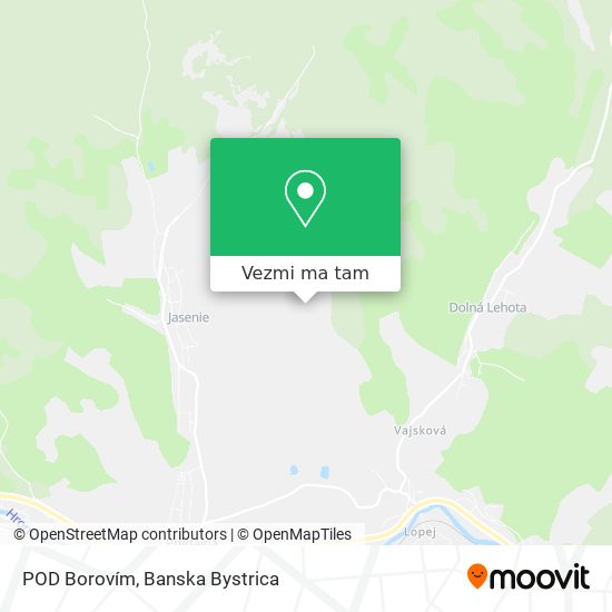 POD Borovím mapa