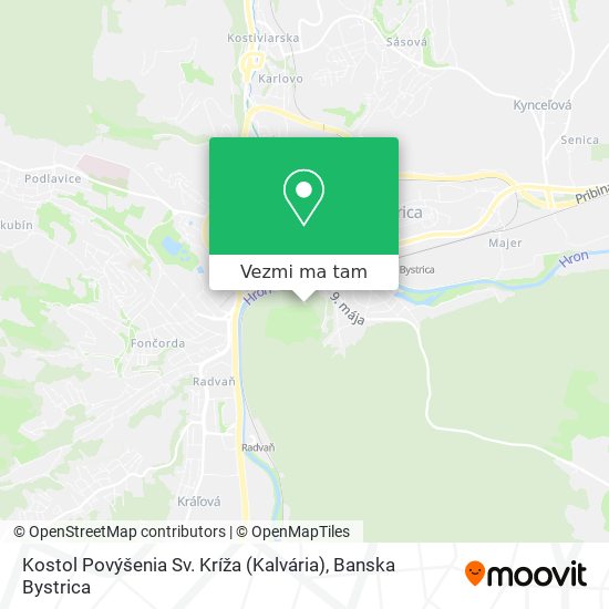 Kostol Povýšenia Sv. Kríža (Kalvária) mapa