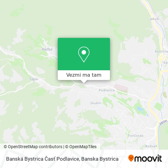 Banská Bystrica Časť Podlavice mapa