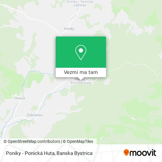 Poniky - Ponická Huta mapa