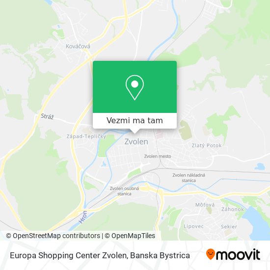 Europa Shopping Center Zvolen mapa