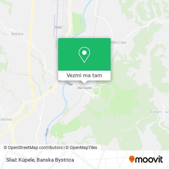 Sliač Kúpele mapa