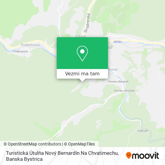 Turistická Útulňa Nový Bernardín Na Chvatimechu mapa