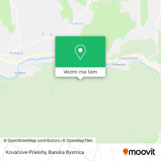 Kováčove Prielohy mapa