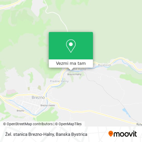 Žel. stanica Brezno-Halny mapa