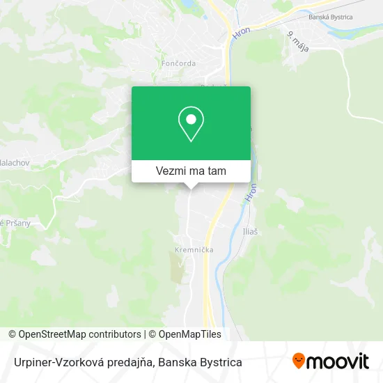 Urpiner-Vzorková predajňa mapa