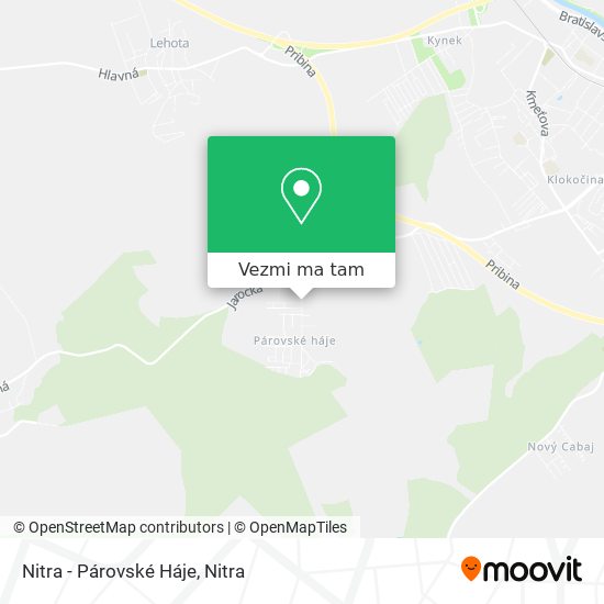 Nitra - Párovské Háje mapa