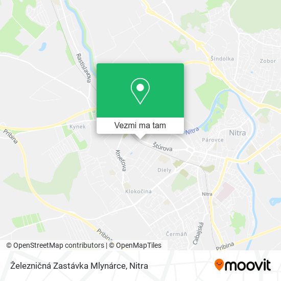 Železničná Zastávka Mlynárce mapa