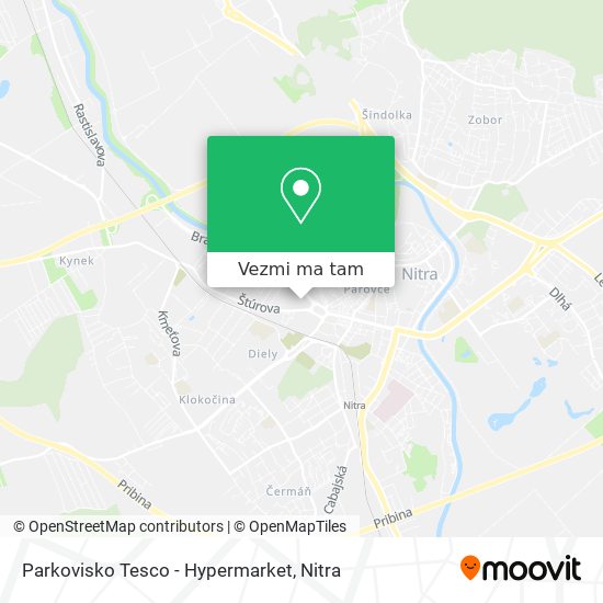 Parkovisko Tesco - Hypermarket mapa