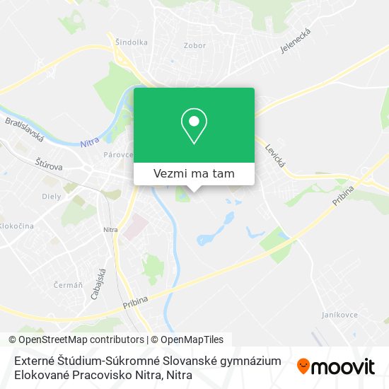 Externé Štúdium-Súkromné Slovanské gymnázium Elokované Pracovisko Nitra mapa