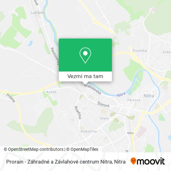 Prorain - Záhradné a Závlahové centrum Nitra mapa