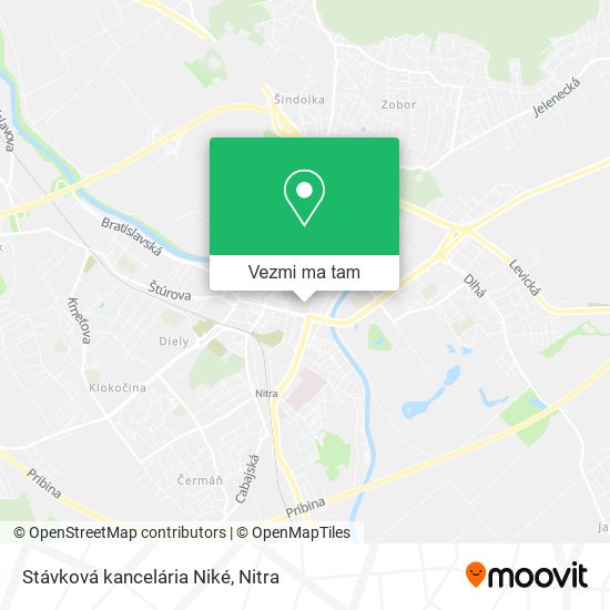 Stávková kancelária Niké mapa