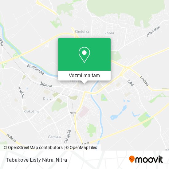 Tabakove Listy Nitra mapa