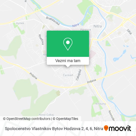 Spolocenstvo Vlastnikov Bytov Hodzova 2, 4, 6 mapa