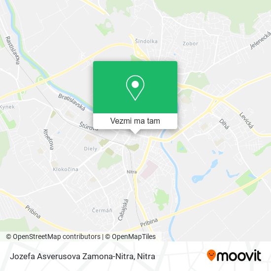 Jozefa Asverusova Zamona-Nitra mapa