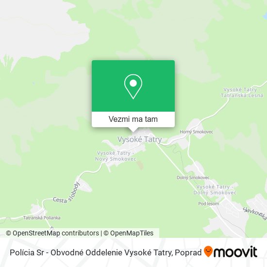 Polícia Sr - Obvodné Oddelenie Vysoké Tatry mapa