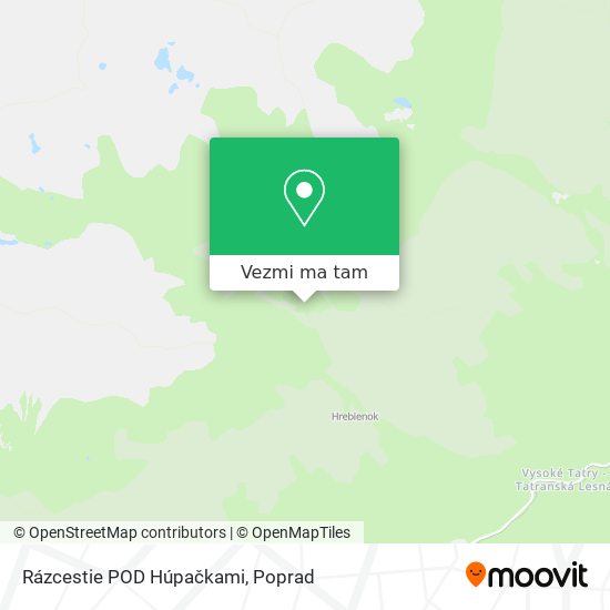 Rázcestie POD Húpačkami mapa