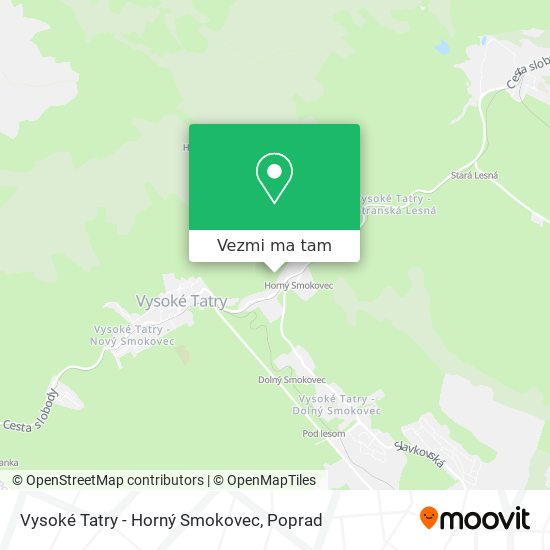 Vysoké Tatry - Horný Smokovec mapa
