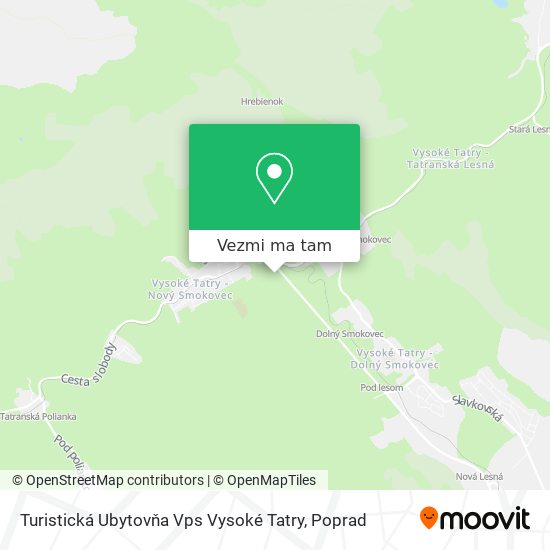 Turistická Ubytovňa Vps Vysoké Tatry mapa