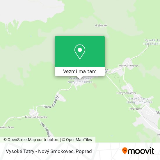 Vysoké Tatry - Nový Smokovec mapa