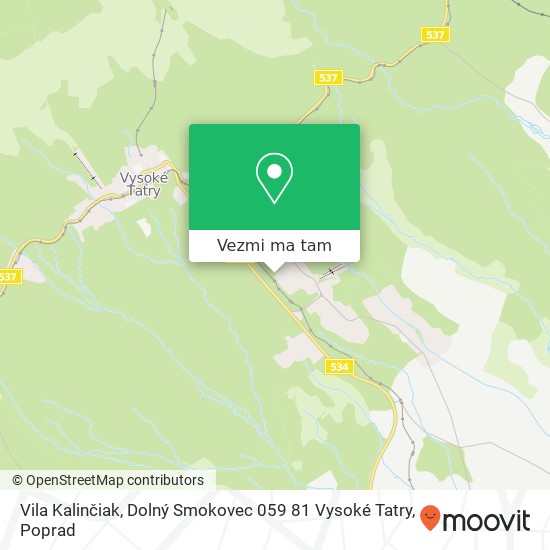 Vila Kalinčiak, Dolný Smokovec 059 81 Vysoké Tatry mapa