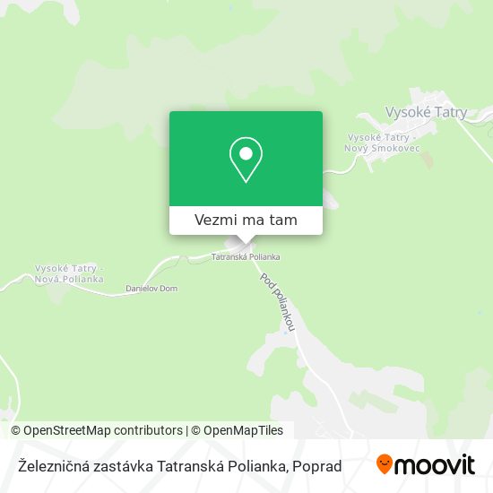 Železničná zastávka Tatranská Polianka mapa