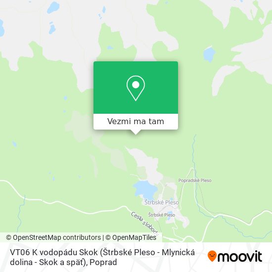 VT06 K vodopádu Skok (Štrbské Pleso
- Mlynická dolina - Skok a späť) mapa