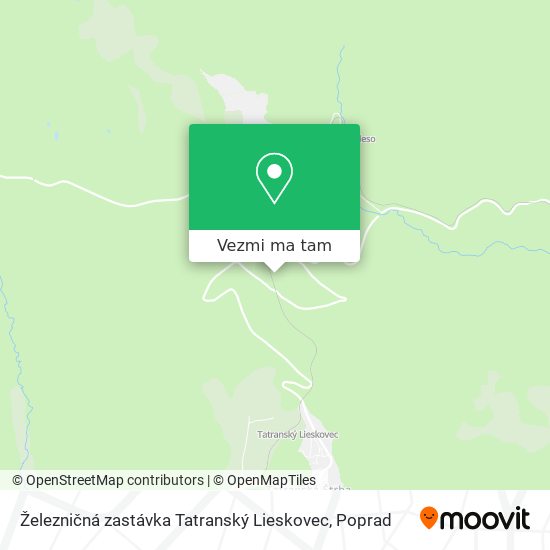 Železničná zastávka Tatranský Lieskovec mapa