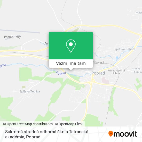 Súkromá stredná odborná škola Tatranská akadémia mapa