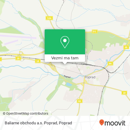 Baliarne obchodu a.s. Poprad mapa