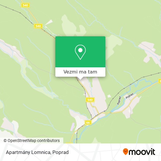 Apartmány Lomnica mapa