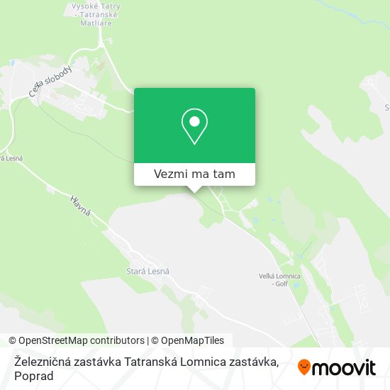 Železničná zastávka Tatranská Lomnica zastávka mapa