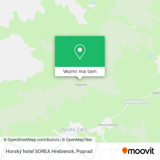 Horský hotel SOREA Hrebienok mapa