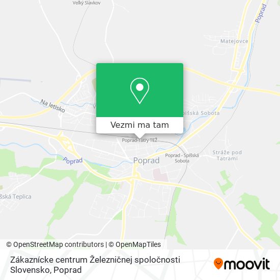 Zákaznícke centrum Železničnej spoločnosti Slovensko mapa