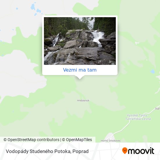 Vodopády Studeného Potoka mapa