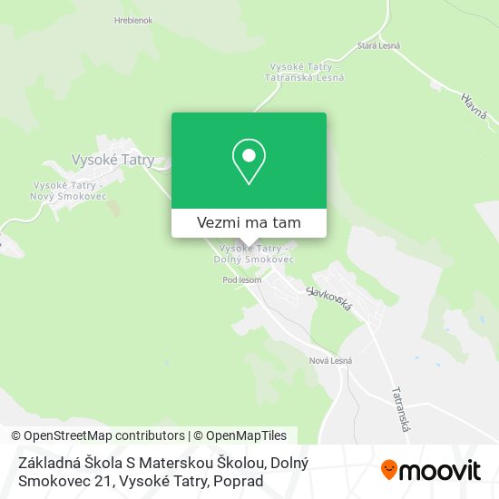 Základná Škola S Materskou Školou, Dolný Smokovec 21, Vysoké Tatry mapa