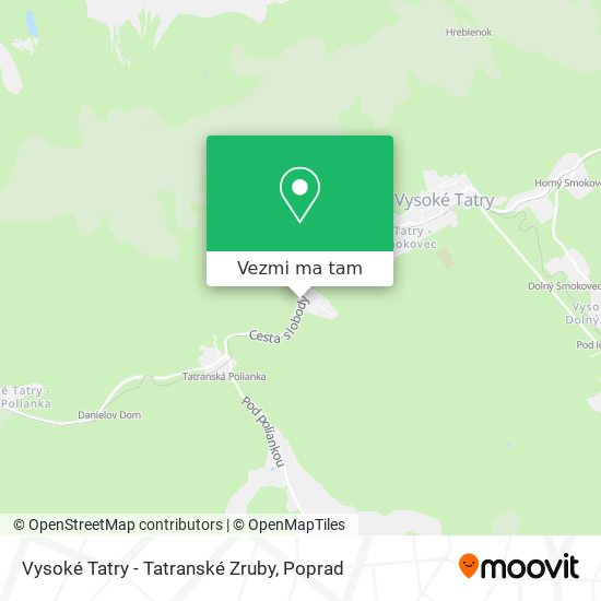 Vysoké Tatry - Tatranské Zruby mapa