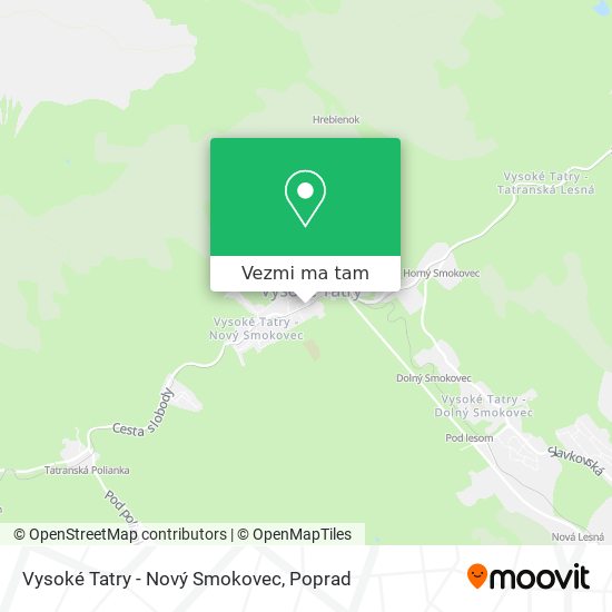 Vysoké Tatry - Nový Smokovec mapa