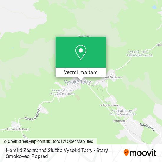 Horská Záchranná Služba Vysoké Tatry - Starý Smokovec mapa