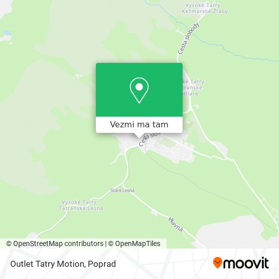 Outlet Tatry Motion mapa