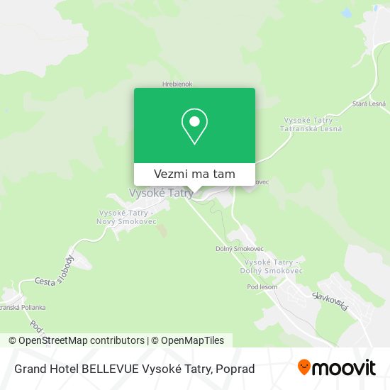 Grand Hotel BELLEVUE Vysoké Tatry mapa