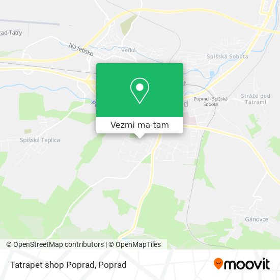 Tatrapet shop Poprad mapa