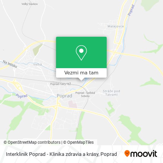 Interklinik Poprad - Klinika zdravia a krásy mapa